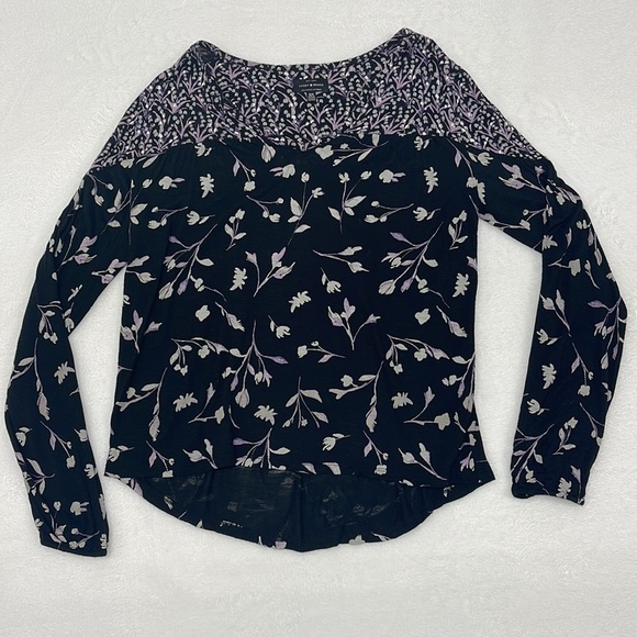 Lucky Brand Floral Long Sleeve Blouse Top sz Medium - Picture 1 of 7